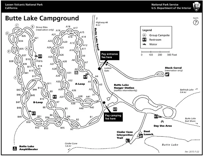 butte lake campground map
