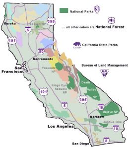 california national parks map